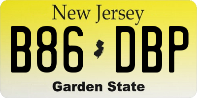 NJ license plate B86DBP