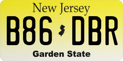NJ license plate B86DBR