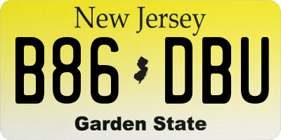 NJ license plate B86DBU
