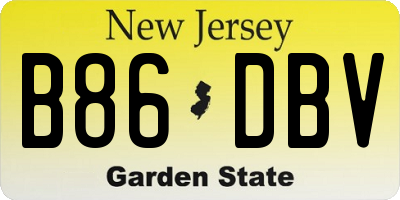 NJ license plate B86DBV