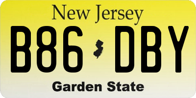 NJ license plate B86DBY