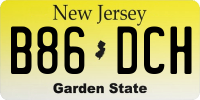 NJ license plate B86DCH