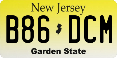 NJ license plate B86DCM
