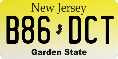 NJ license plate B86DCT