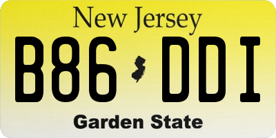 NJ license plate B86DDI