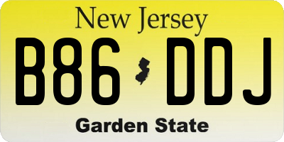 NJ license plate B86DDJ