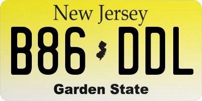 NJ license plate B86DDL