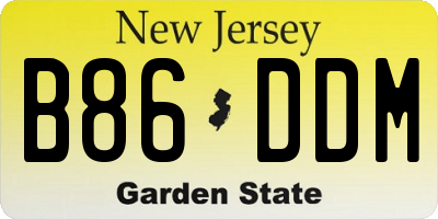 NJ license plate B86DDM