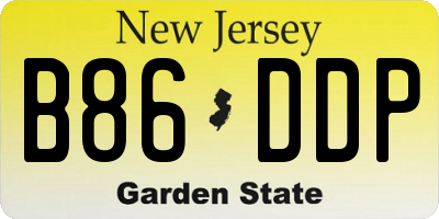 NJ license plate B86DDP
