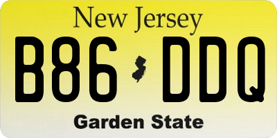 NJ license plate B86DDQ