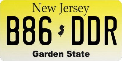 NJ license plate B86DDR