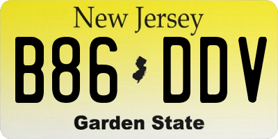NJ license plate B86DDV