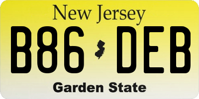 NJ license plate B86DEB