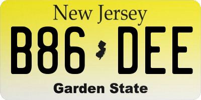 NJ license plate B86DEE