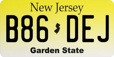 NJ license plate B86DEJ
