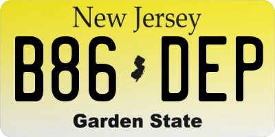 NJ license plate B86DEP