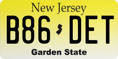 NJ license plate B86DET