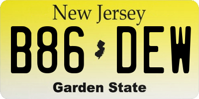 NJ license plate B86DEW
