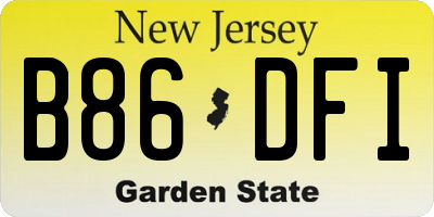 NJ license plate B86DFI