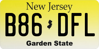 NJ license plate B86DFL