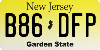 NJ license plate B86DFP