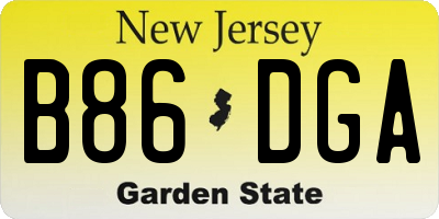 NJ license plate B86DGA
