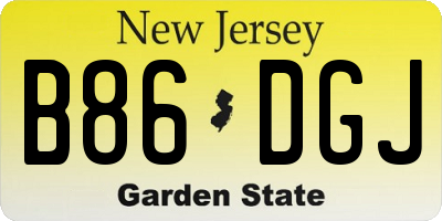 NJ license plate B86DGJ