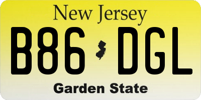 NJ license plate B86DGL