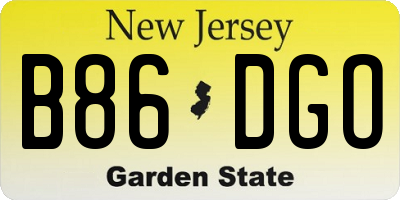 NJ license plate B86DGO