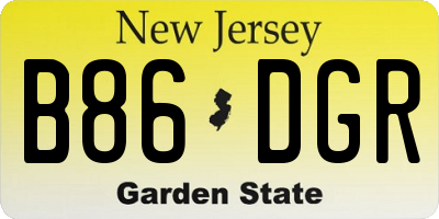 NJ license plate B86DGR