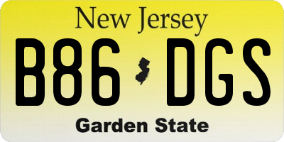 NJ license plate B86DGS