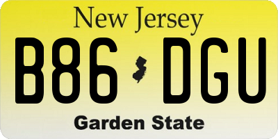 NJ license plate B86DGU