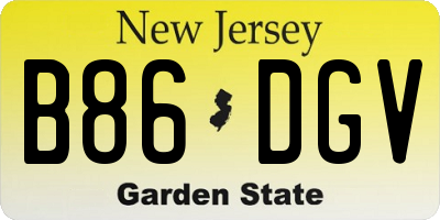 NJ license plate B86DGV