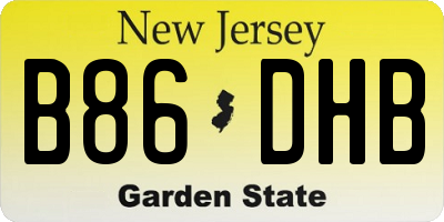 NJ license plate B86DHB