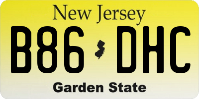 NJ license plate B86DHC