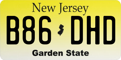 NJ license plate B86DHD