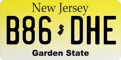 NJ license plate B86DHE
