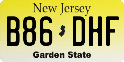 NJ license plate B86DHF