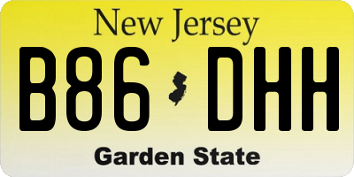 NJ license plate B86DHH