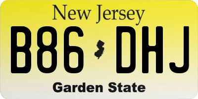 NJ license plate B86DHJ