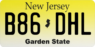 NJ license plate B86DHL