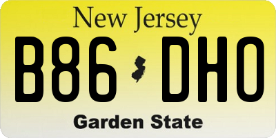 NJ license plate B86DHO