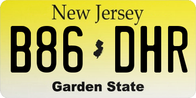 NJ license plate B86DHR