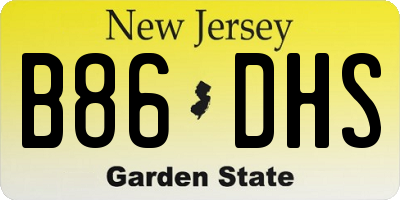 NJ license plate B86DHS
