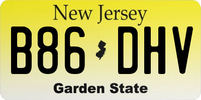 NJ license plate B86DHV