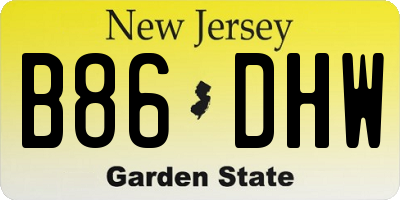NJ license plate B86DHW