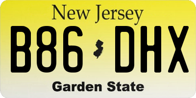 NJ license plate B86DHX