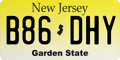 NJ license plate B86DHY