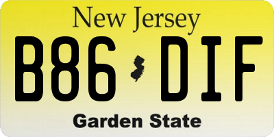 NJ license plate B86DIF