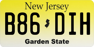 NJ license plate B86DIH